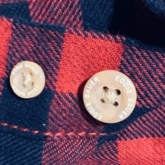 EDDIE BAUER Men's Gingham Plaid Flannel LS Shirt NWT Size M - Picture 7 of 7